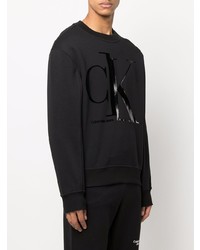 Sweat-shirt imprimé noir Calvin Klein Jeans