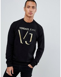 Sweat-shirt imprimé noir Versace Jeans
