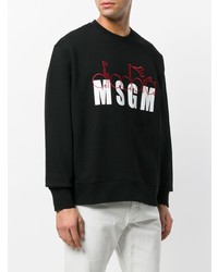 Sweat-shirt imprimé noir MSGM