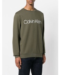 Sweat-shirt imprimé olive CK Calvin Klein