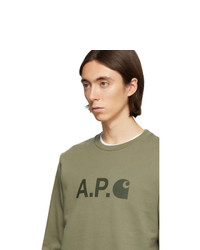 Sweat-shirt imprimé olive A.P.C.