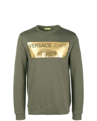 Sweat-shirt imprimé olive Versace Jeans