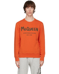 Sweat-shirt imprimé orange Alexander McQueen
