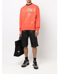 Sweat-shirt imprimé orange Moschino