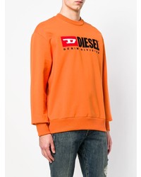 Sweat-shirt imprimé orange Diesel