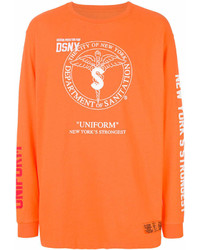 Sweat-shirt imprimé orange