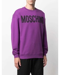Sweat-shirt imprimé pourpre Moschino