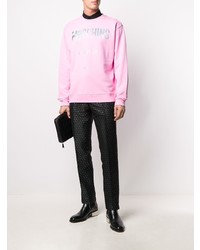 Sweat-shirt imprimé rose Moschino