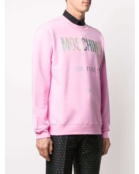 Sweat-shirt imprimé rose Moschino