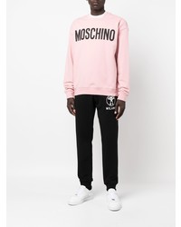 Sweat-shirt imprimé rose Moschino