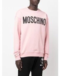 Sweat-shirt imprimé rose Moschino