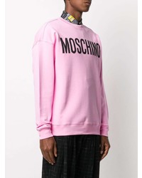 Sweat-shirt imprimé rose Moschino