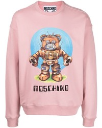 Sweat-shirt imprimé rose Moschino