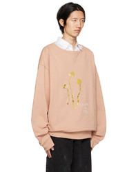 Sweat-shirt imprimé rose Maison Margiela