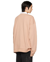 Sweat-shirt imprimé rose Maison Margiela