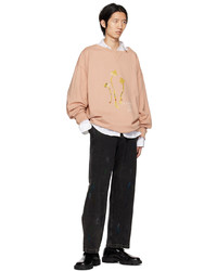 Sweat-shirt imprimé rose Maison Margiela