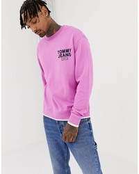 Sweat-shirt imprimé rose Tommy Jeans