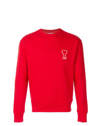 Sweat-shirt imprimé rouge AMI Alexandre Mattiussi