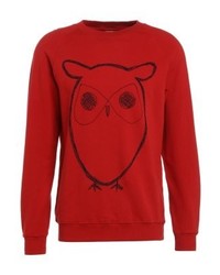 Sweat-shirt imprimé rouge Knowledge Cotton Apparel