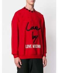Sweat-shirt imprimé rouge Love Moschino