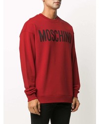 Sweat-shirt imprimé rouge Moschino