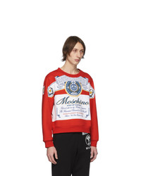 Sweat-shirt imprimé rouge Moschino