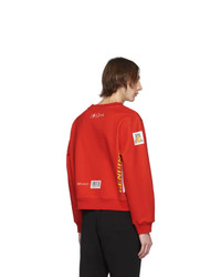 Sweat-shirt imprimé rouge Moschino