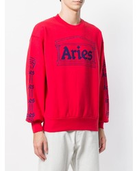 Sweat-shirt imprimé rouge Aries