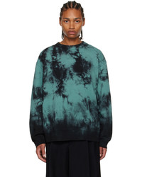 Sweat-shirt imprimé tie-dye bleu canard