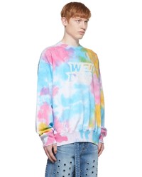 Sweat-shirt imprimé tie-dye bleu clair We11done