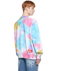 Sweat-shirt imprimé tie-dye bleu clair We11done