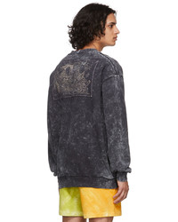 Sweat-shirt imprimé tie-dye gris foncé McQ
