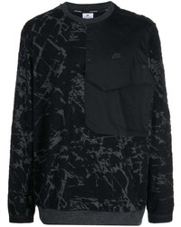 Sweat-shirt imprimé tie-dye noir Nike