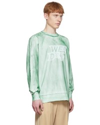 Sweat-shirt imprimé tie-dye vert menthe We11done