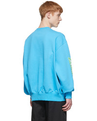 Sweat-shirt imprimé turquoise We11done