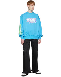 Sweat-shirt imprimé turquoise We11done