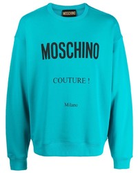 Sweat-shirt imprimé turquoise Moschino