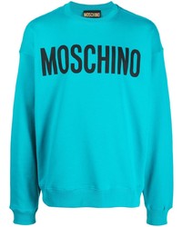 Sweat-shirt imprimé turquoise Moschino
