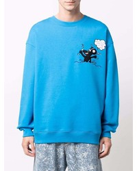 Sweat-shirt imprimé turquoise Moschino