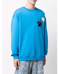 Sweat-shirt imprimé turquoise Moschino