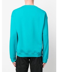 Sweat-shirt imprimé turquoise Moschino