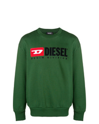 Sweat-shirt imprimé vert foncé Diesel