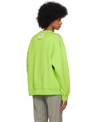 Sweat-shirt imprimé vert foncé Wooyoungmi