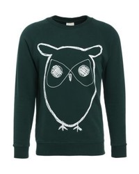 Sweat-shirt imprimé vert foncé Knowledge Cotton Apparel