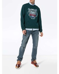 Sweat-shirt imprimé vert foncé Kenzo