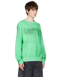 Sweat-shirt imprimé vert menthe Balmain