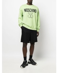 Sweat-shirt imprimé vert menthe Moschino