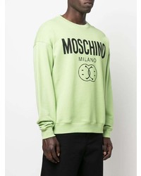 Sweat-shirt imprimé vert menthe Moschino