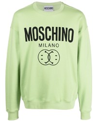 Sweat-shirt imprimé vert menthe Moschino