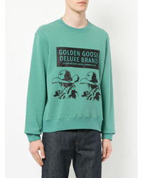 Sweat-shirt imprimé vert menthe Golden Goose Deluxe Brand